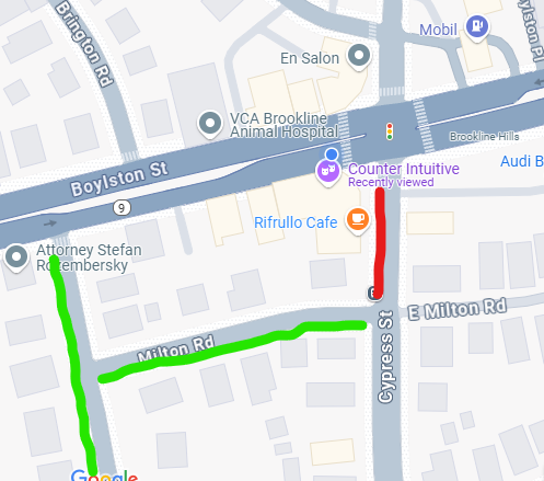 Map of parking near the store